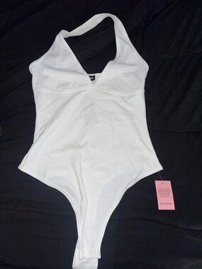 Classic White Halter One-Piece for Kids